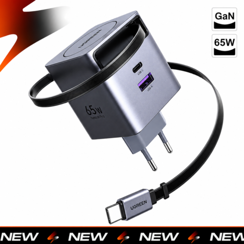 UGREEN   GaN   65W   Fast   Charger   USB-C   RETRACTABLE